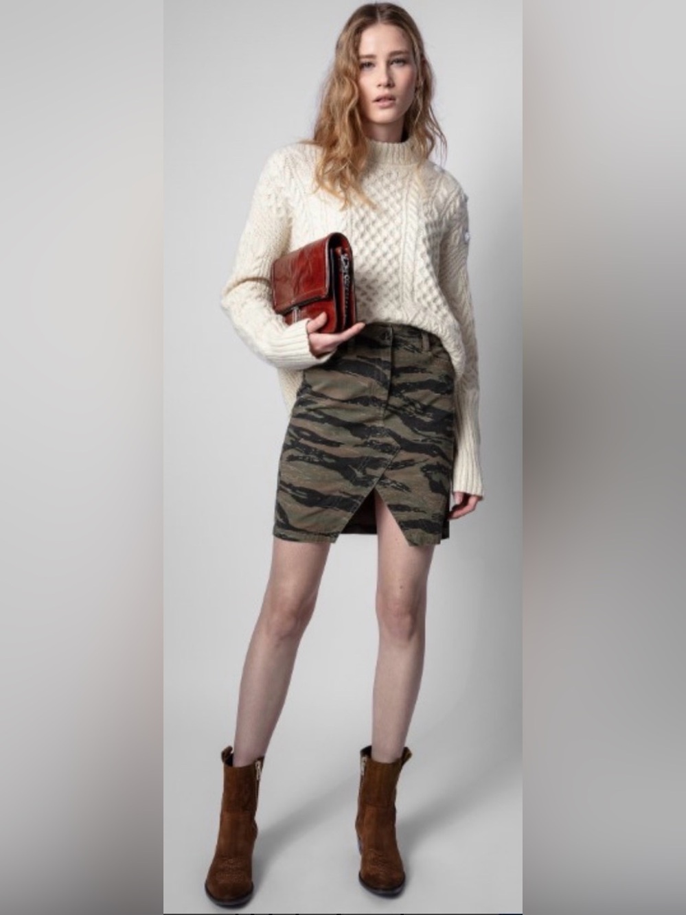 Zadig & Voltaire Camouflage Pocket Denim Mini Skirt SZ 34 US XS Euro Paris Girl